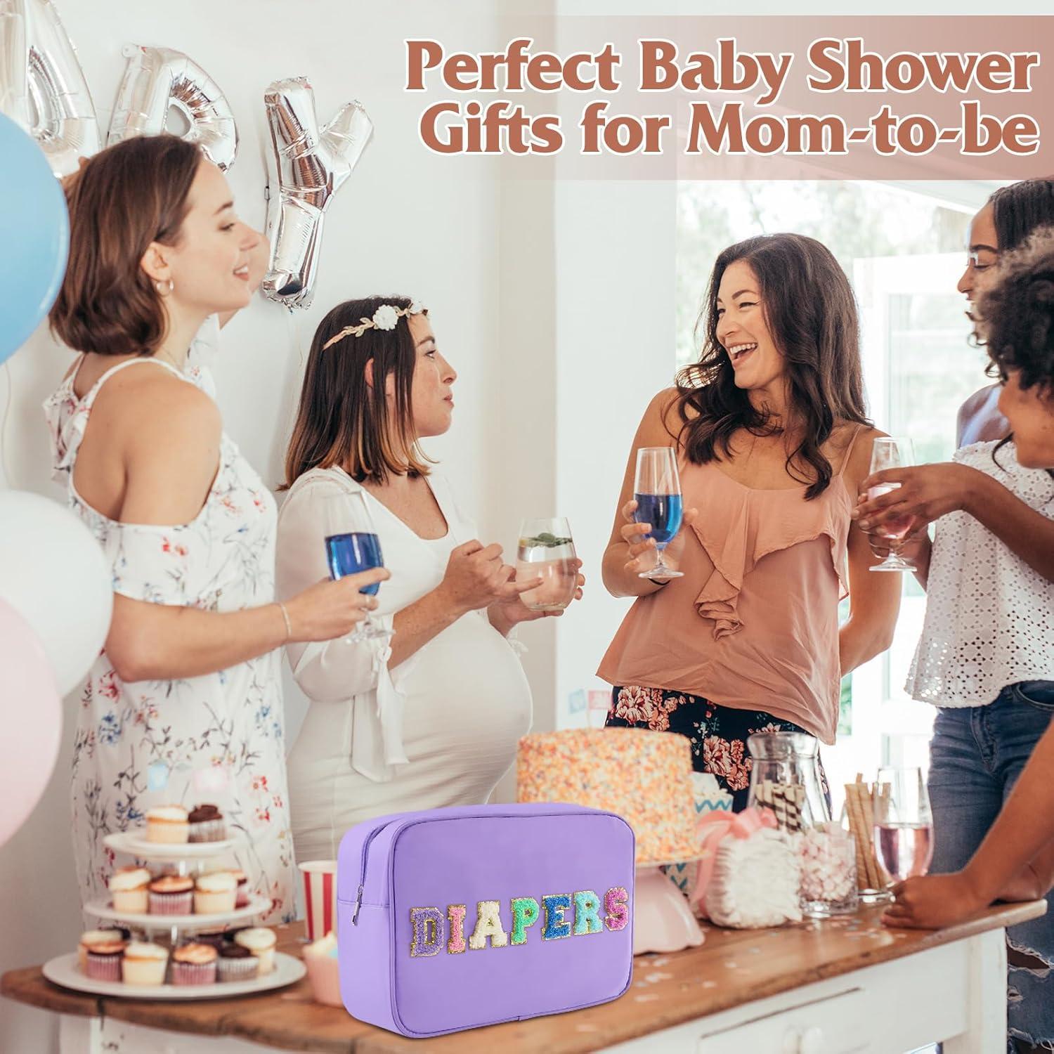 Bolsa de Pañales Portátil Sweet Lion Chenille Púrpura 21.8x13cm