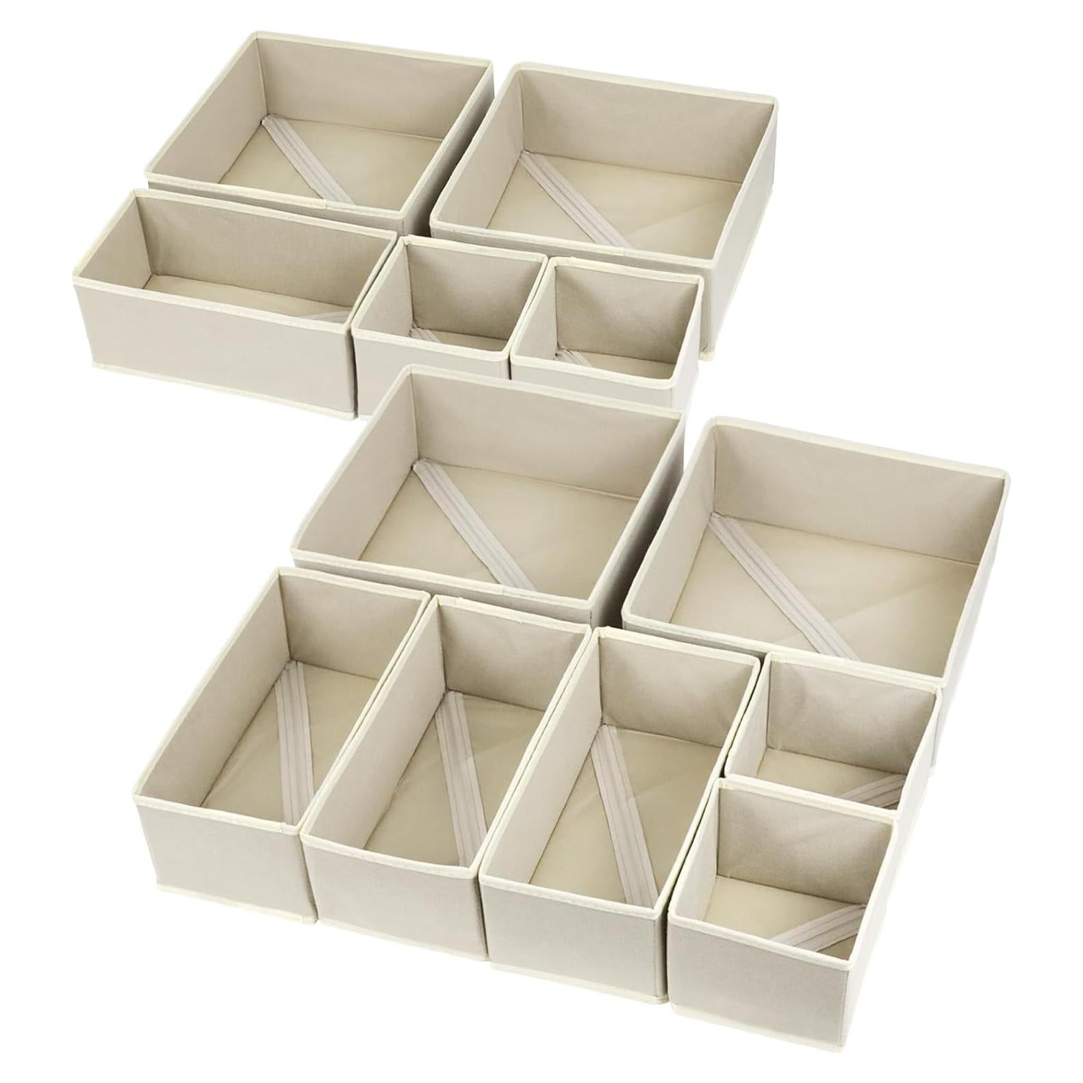 Juego de 12 Organizadores de Cajones Fordonral Beige Plegables