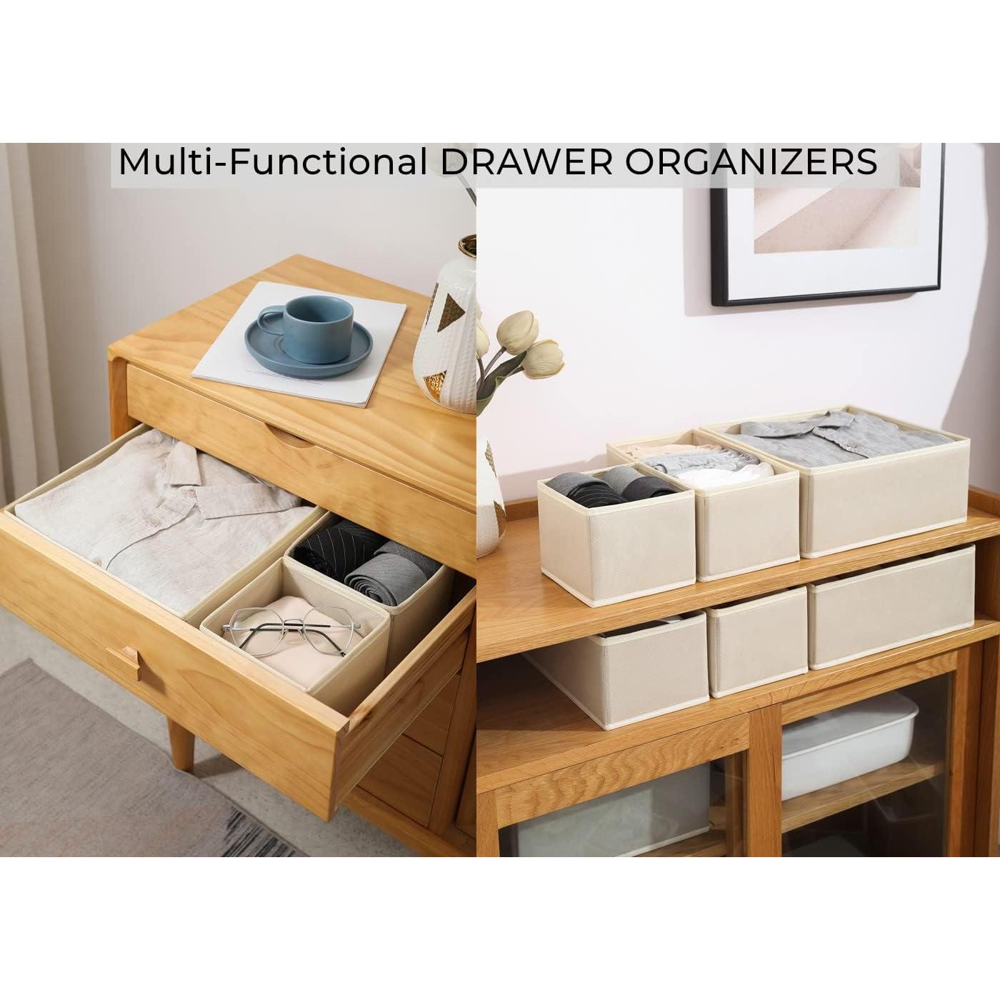 Juego de 12 Organizadores de Cajones Fordonral Beige Plegables