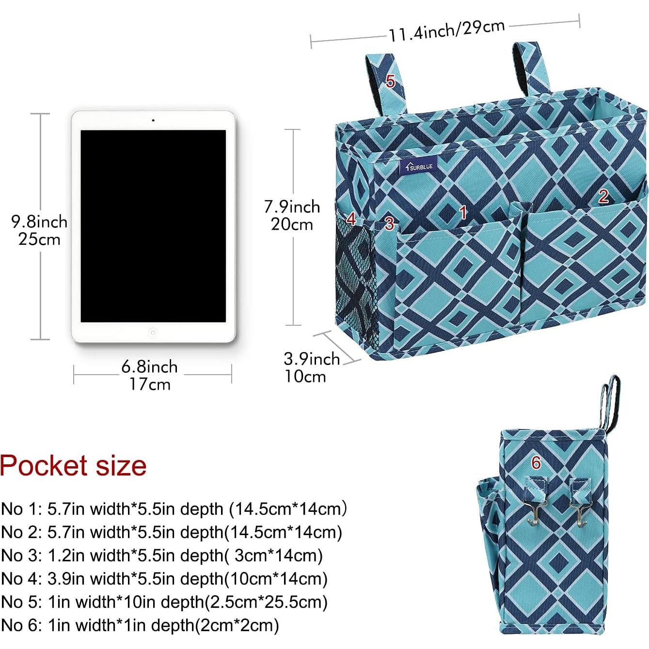 Organizador Colgante Surblue Caddy Pequeño Cuadrícula Azul