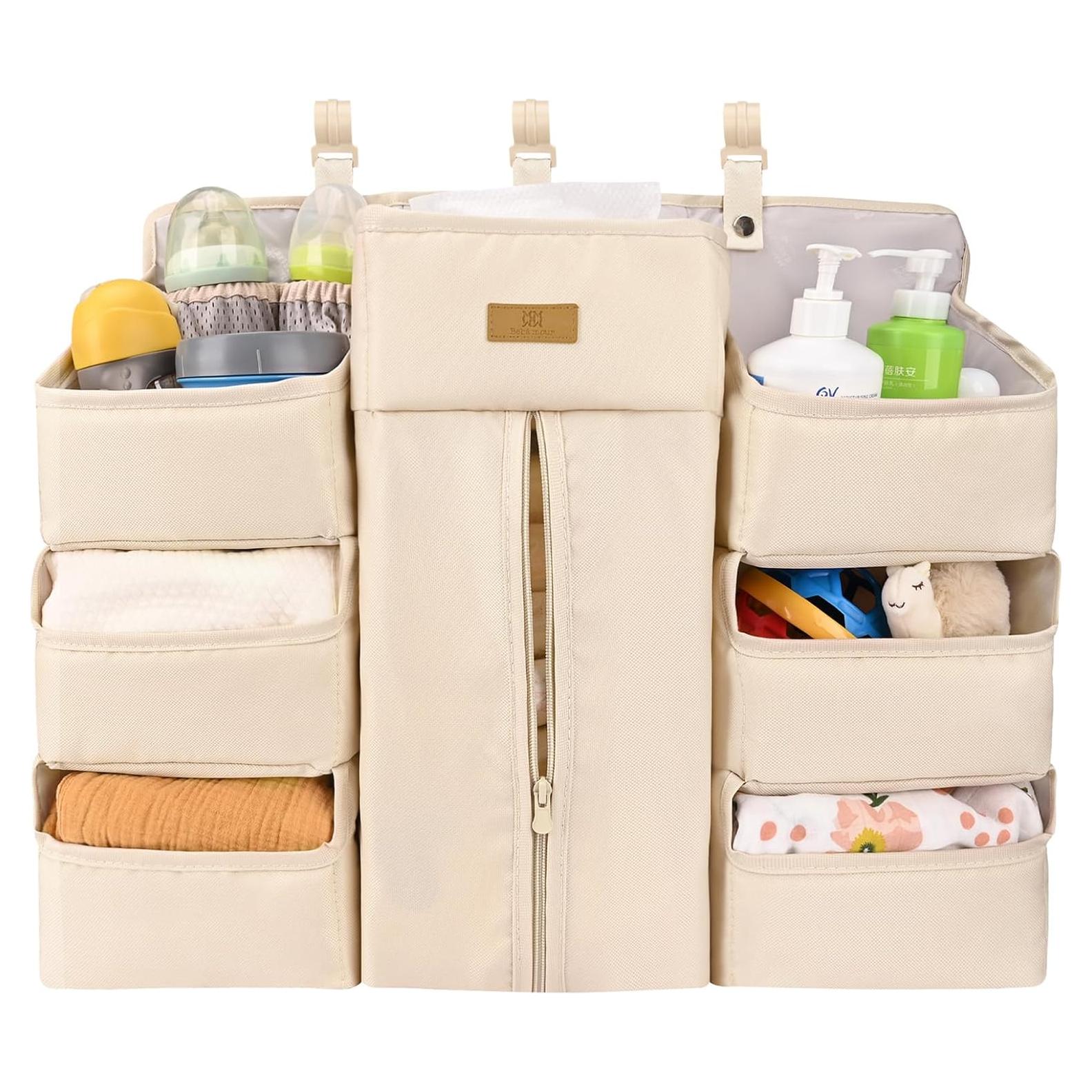 Organizador de Pañales Bebamour Khaki para Cuna y Mesa de Cambio