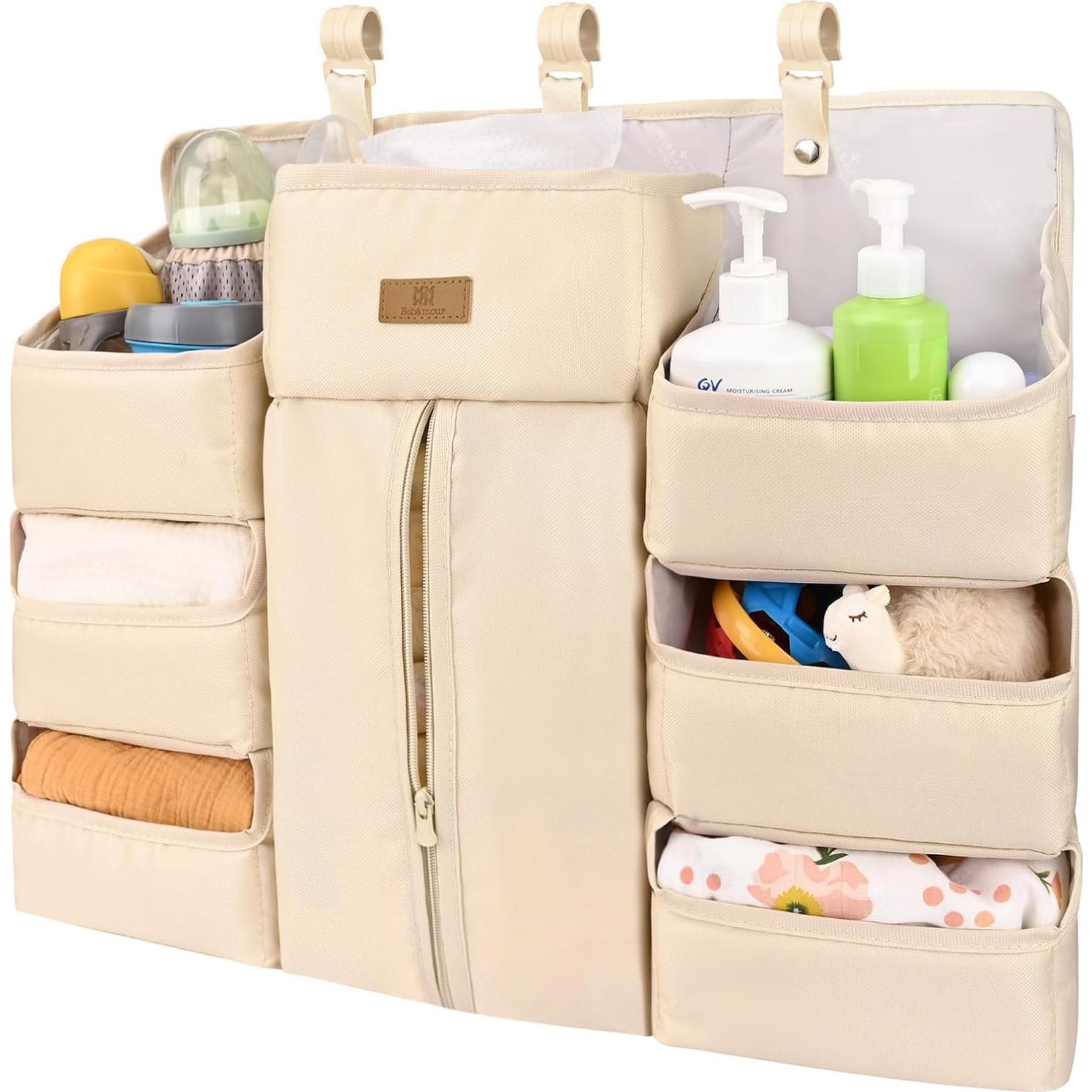 Organizador de Pañales Bebamour Khaki para Cuna y Mesa de Cambio