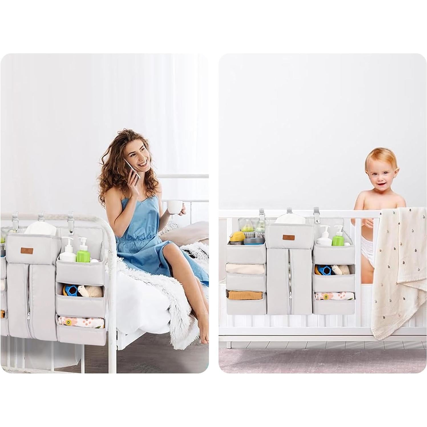 Organizador de Pañales Bebamour Khaki para Cuna y Mesa de Cambio