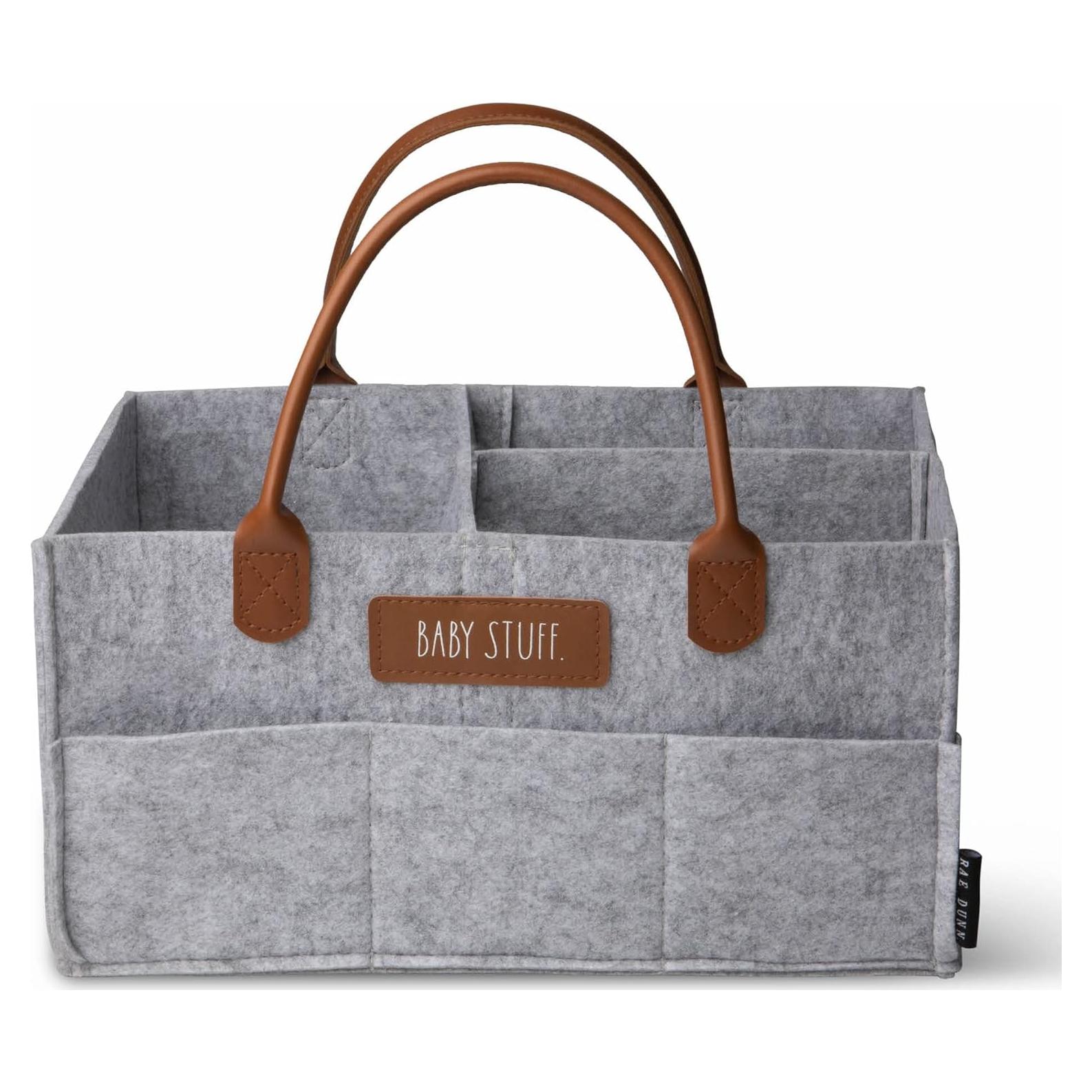 Caddy Organizador de Pañales Rae Dunn Fieltro Gris 40.6x22.9x17.8cm