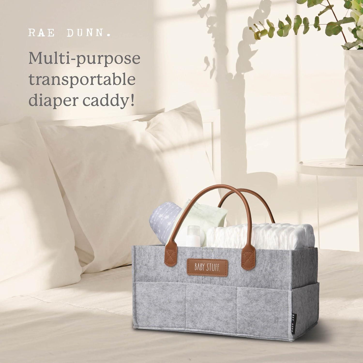 Caddy Organizador de Pañales Rae Dunn Fieltro Gris 40.6x22.9x17.8cm