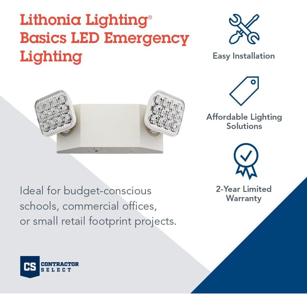 Luz de Emergencia LED Lithonia EU2C M6 90 Minutos 2 Lámparas