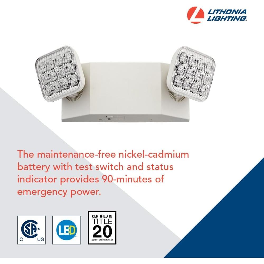 Luz de Emergencia LED Lithonia EU2C M6 90 Minutos 2 Lámparas