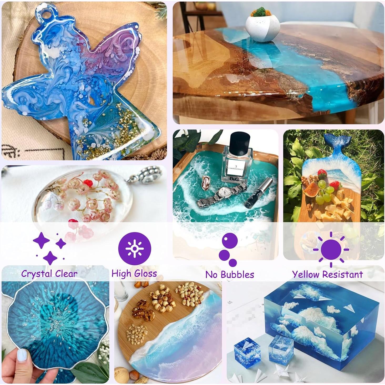 KISREL Resina Epóxica 1 Galón Clara con 20 Pigmentos y Accesorios