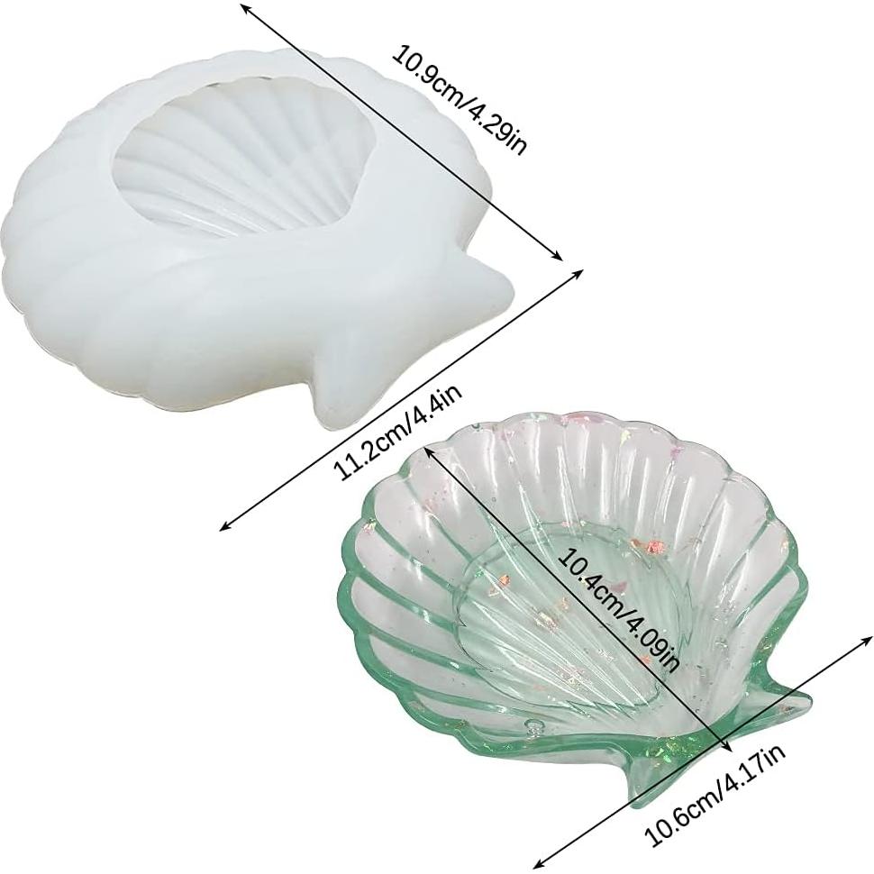 Molde de Resina en Forma de Concha FineGood - 2 Piezas