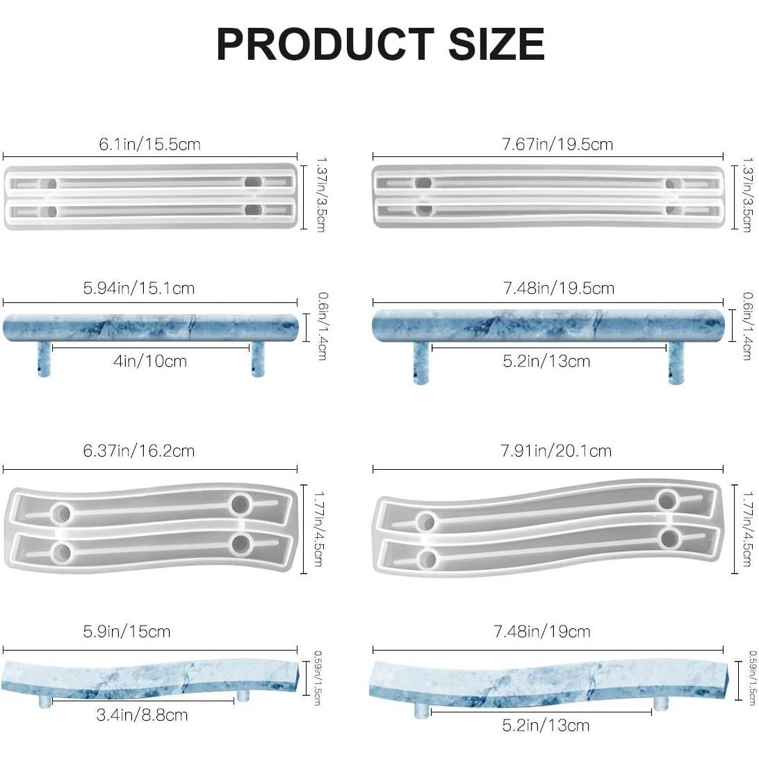 8 Piezas Moldes de Mango de Silicona MSDADA para Resina