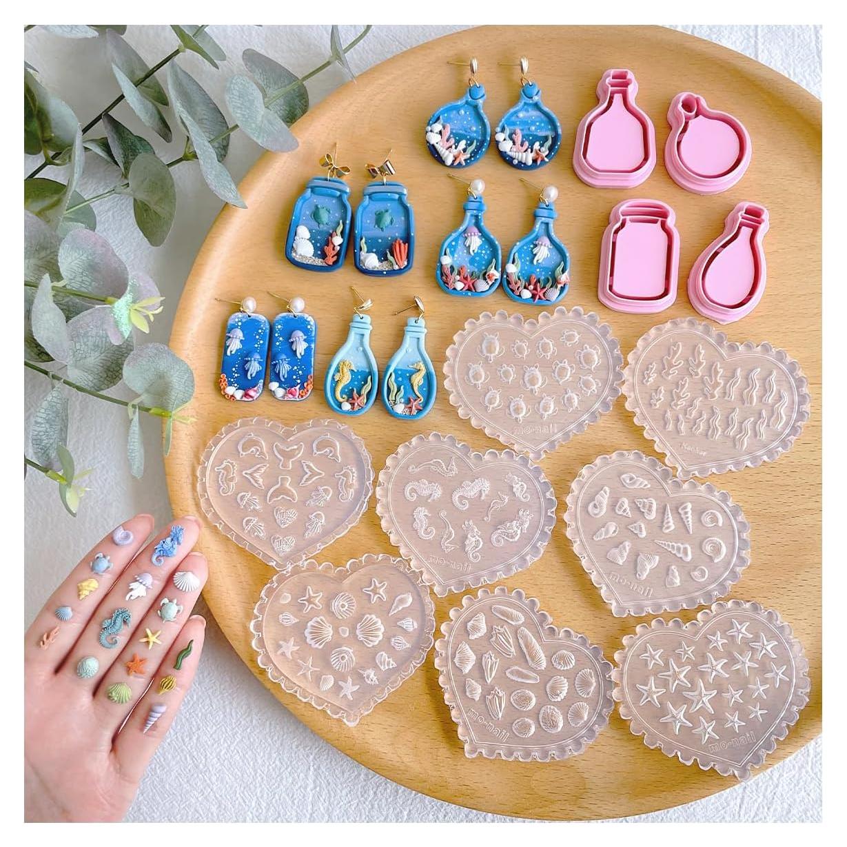 Moldes de Arcilla Polimérica Oceánica Keoker - 8 Formas para Joyería