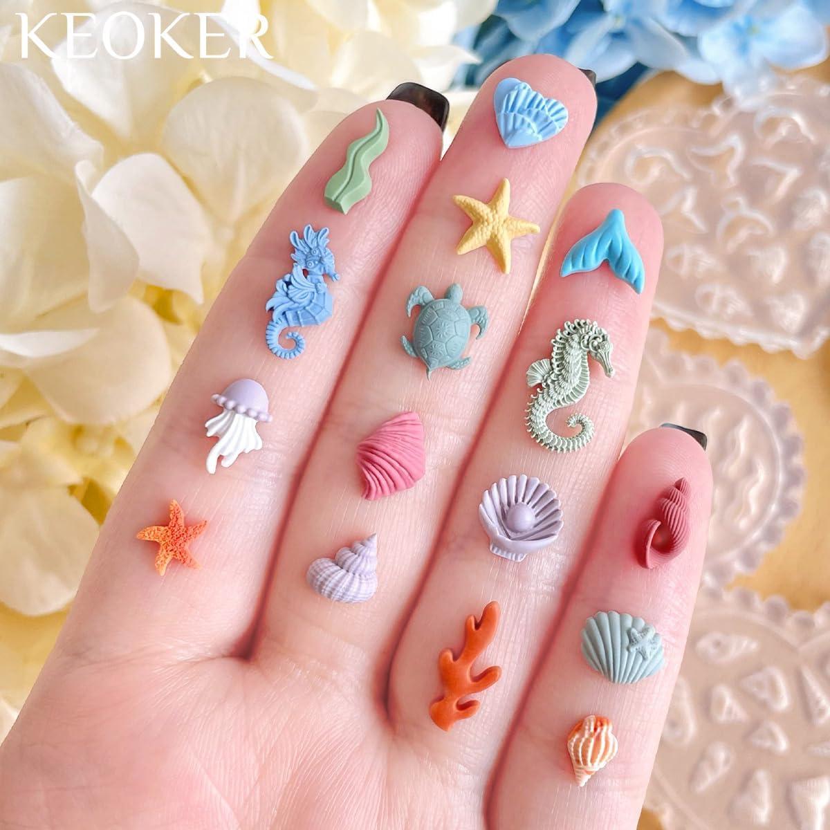 Moldes de Arcilla Polimérica Oceánica Keoker - 8 Formas para Joyería