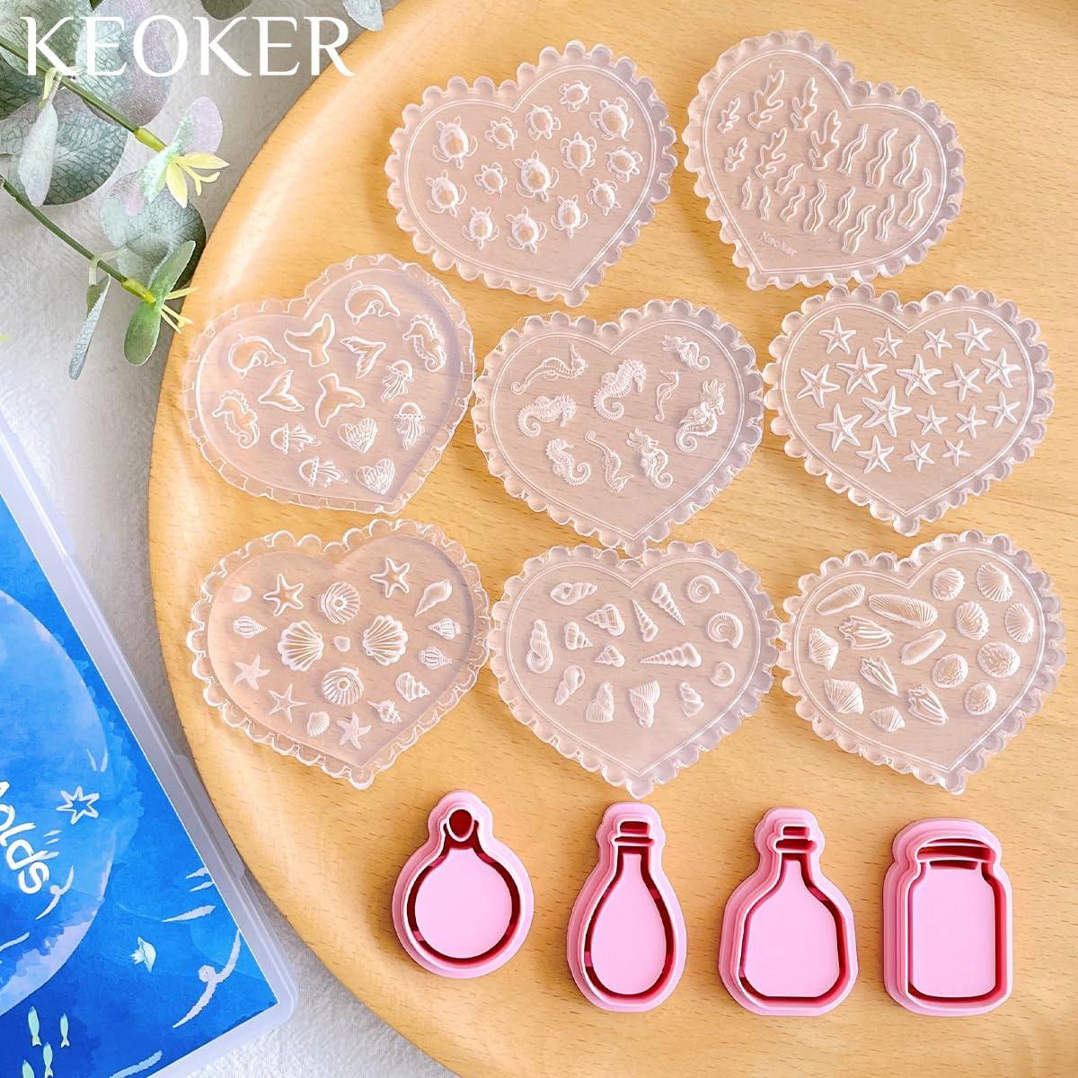 Moldes de Arcilla Polimérica Oceánica Keoker - 8 Formas para Joyería