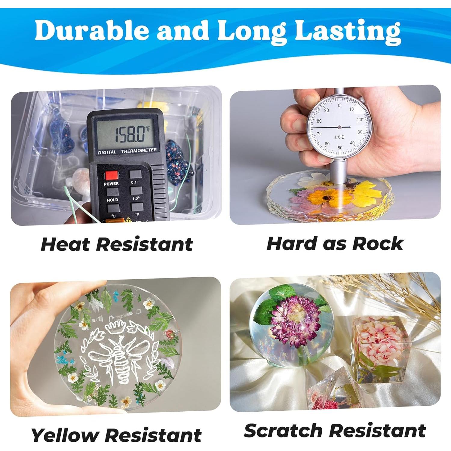 Kit de Resina Epoxy Cristalina LET'S RESIN 2x40oz con Mica