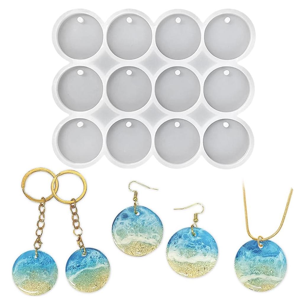 Molde de Silicona Circular ResinWorld 12 Cavidades 3.53 cm