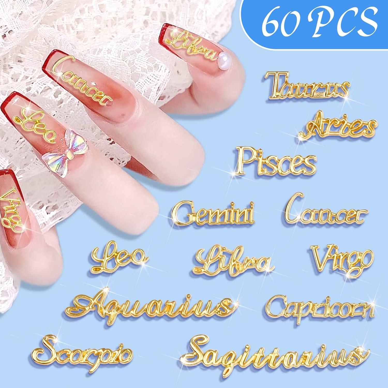 60 Piezas Encantos Zodiaco Mckanti Oro y Plata para Joyería