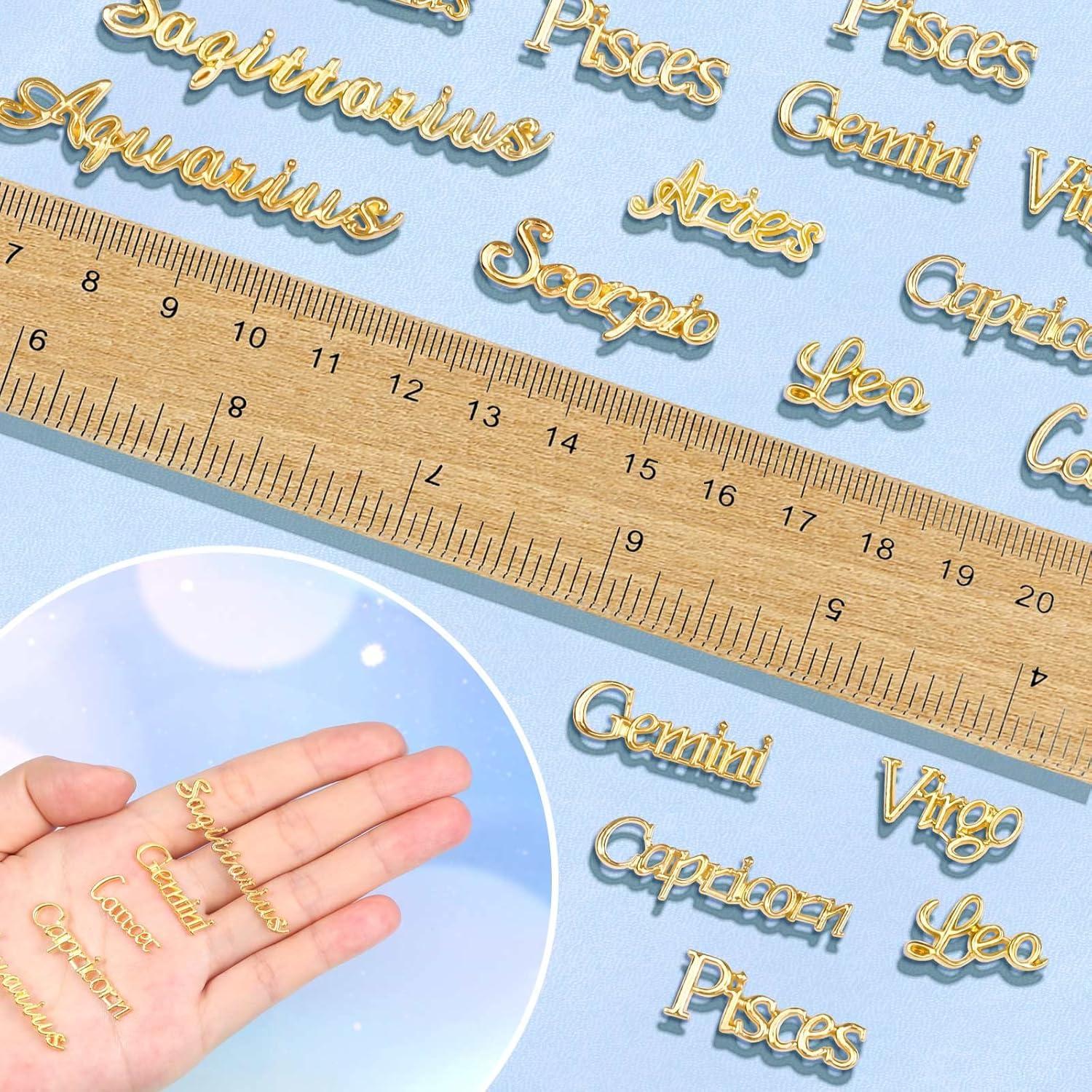 60 Piezas Encantos Zodiaco Mckanti Oro y Plata para Joyería