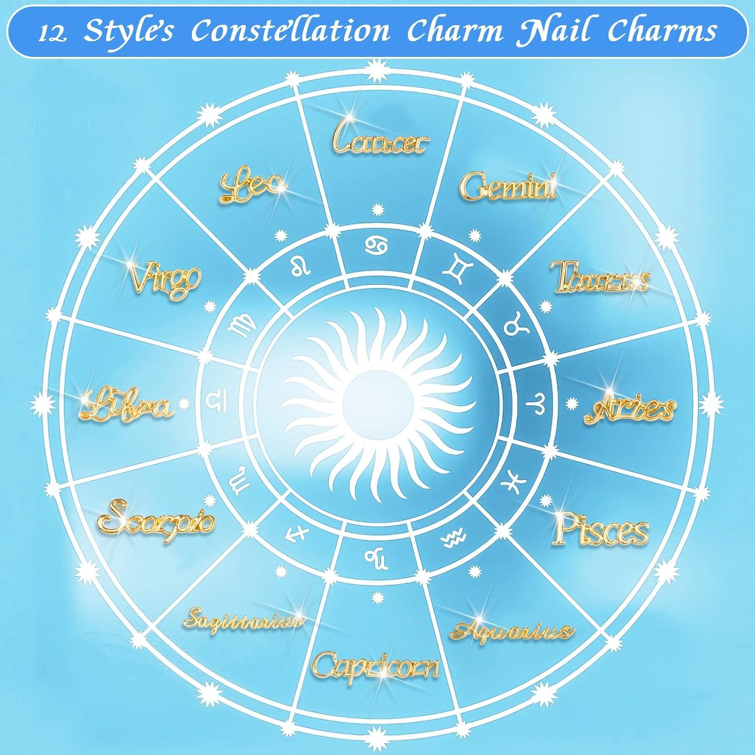 60 Piezas Encantos Zodiaco Mckanti Oro y Plata para Joyería