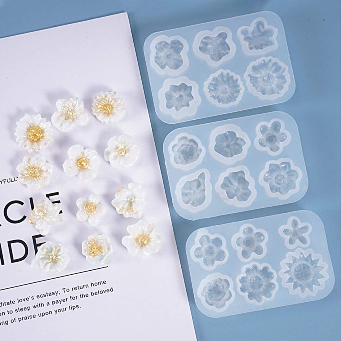 Moldes de Resina de Flores FineInno 3 Piezas Silicona 3D