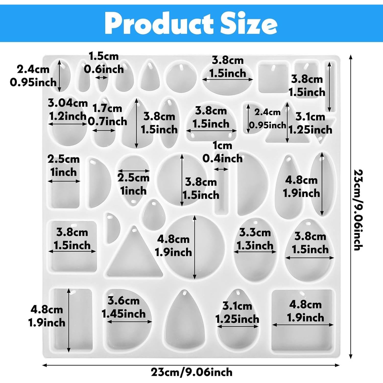 Moldes de Silicona para Joyería Ymapinc 23x23cm Transparente