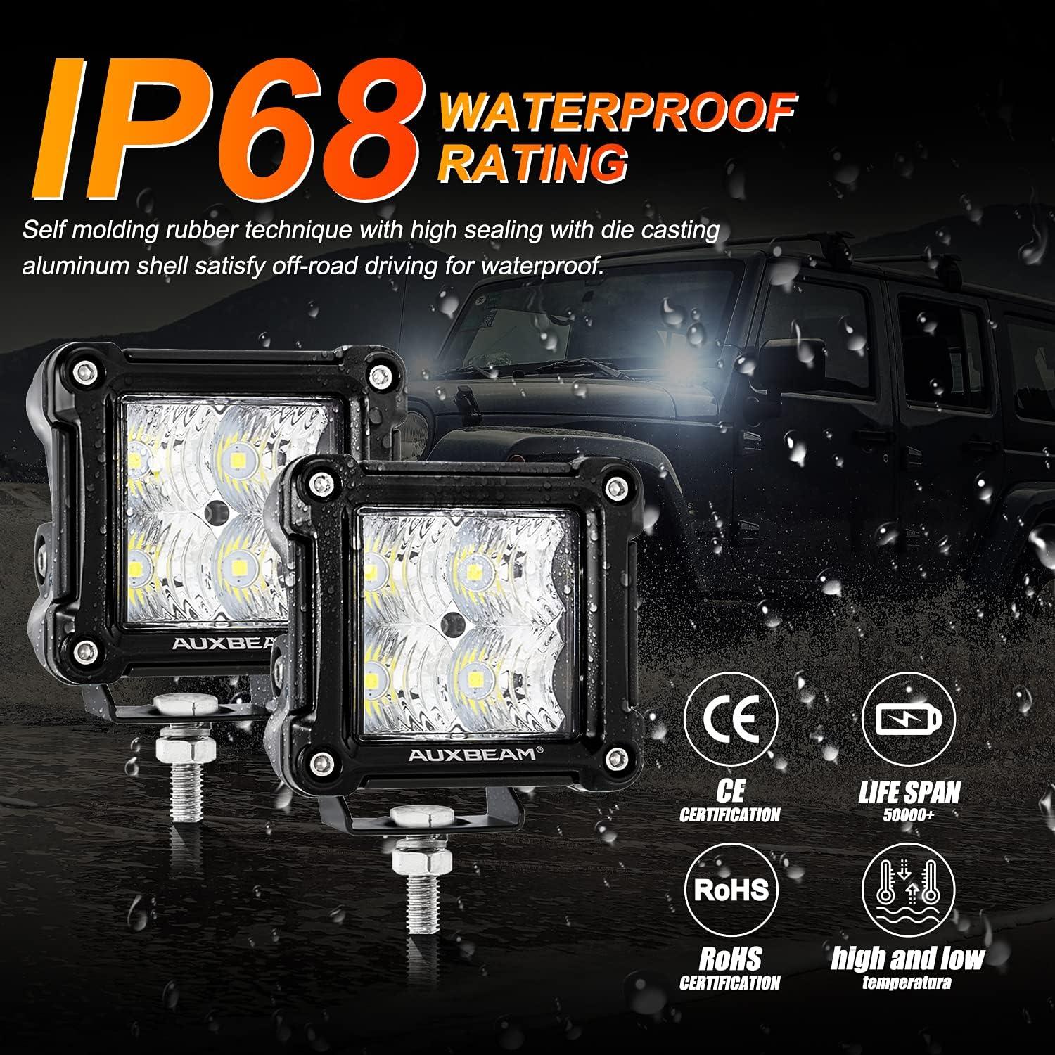 Luces LED Auxbeam FA Series 3" Inundantes 4800LM 20W