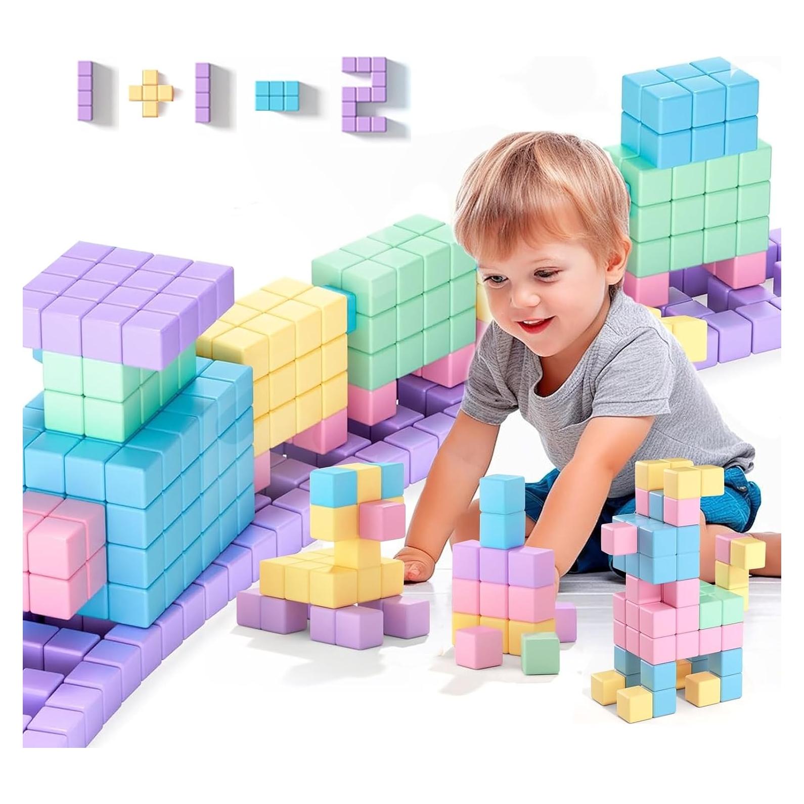 50 Bloques Magnéticos Multicolores 2.5 cm para Niños 3+