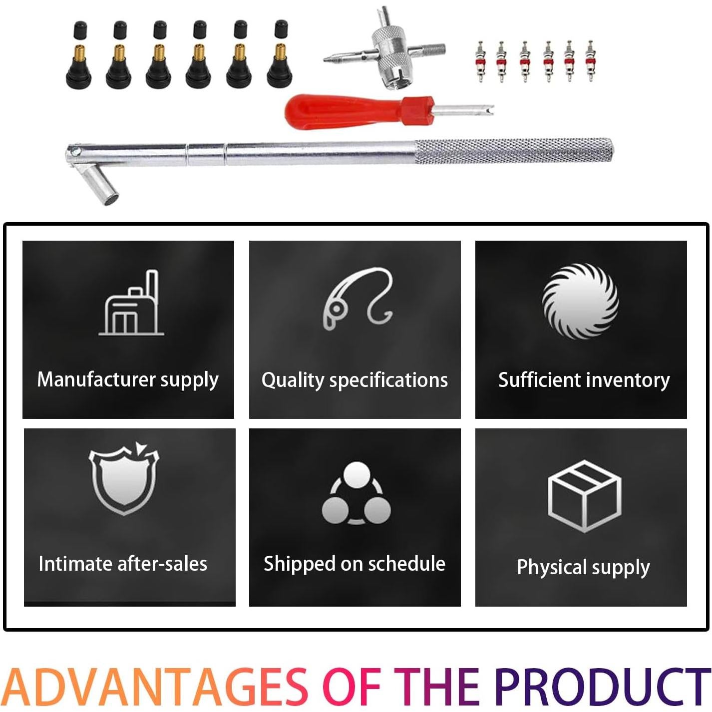 Juego de Herramientas AICEL para Válvulas de Neumáticos 15 Pcs