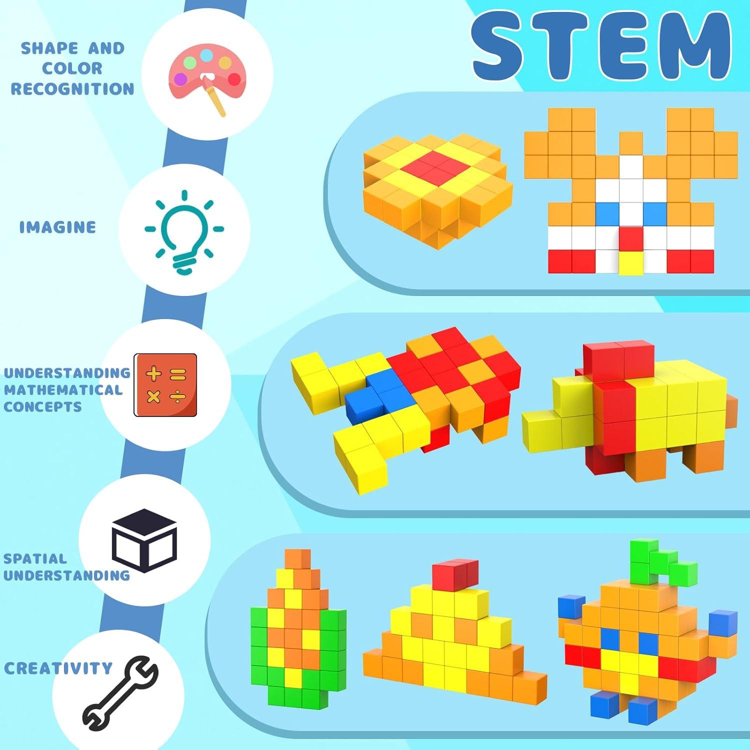 Bloques Magnéticos Educativos Taoli 46PCS 3.3CM para Niños