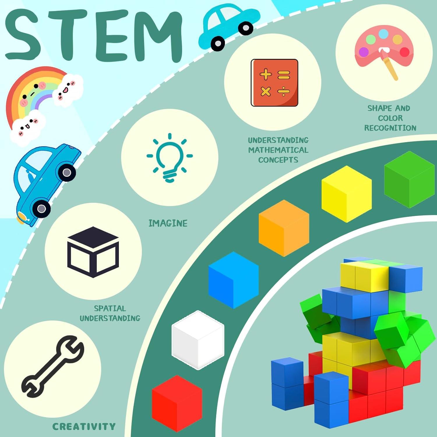 Bloques Magnéticos Educativos Taoli 56 Piezas 3.3cm