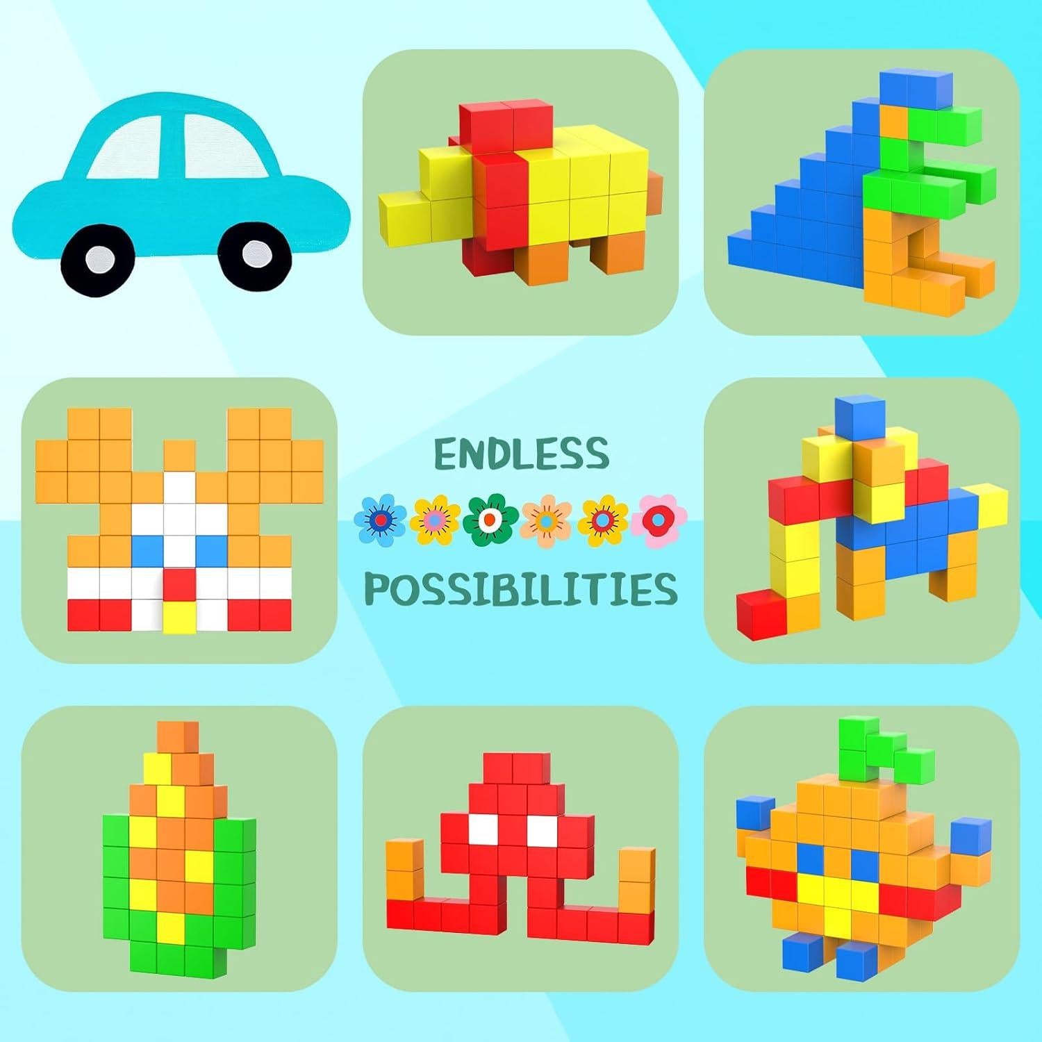 Bloques Magnéticos Educativos Taoli 56 Piezas 3.3cm