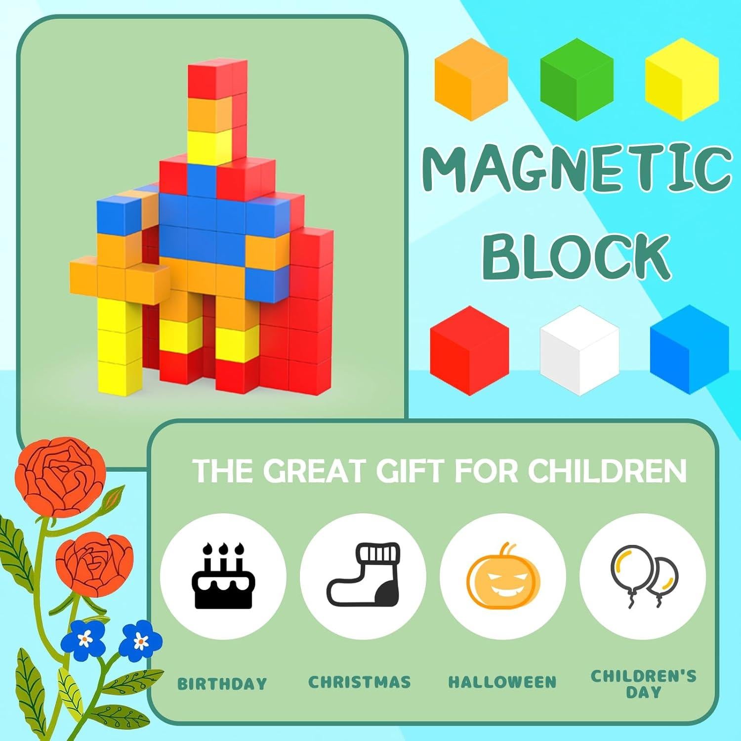 Bloques Magnéticos Educativos Taoli 56 Piezas 3.3cm