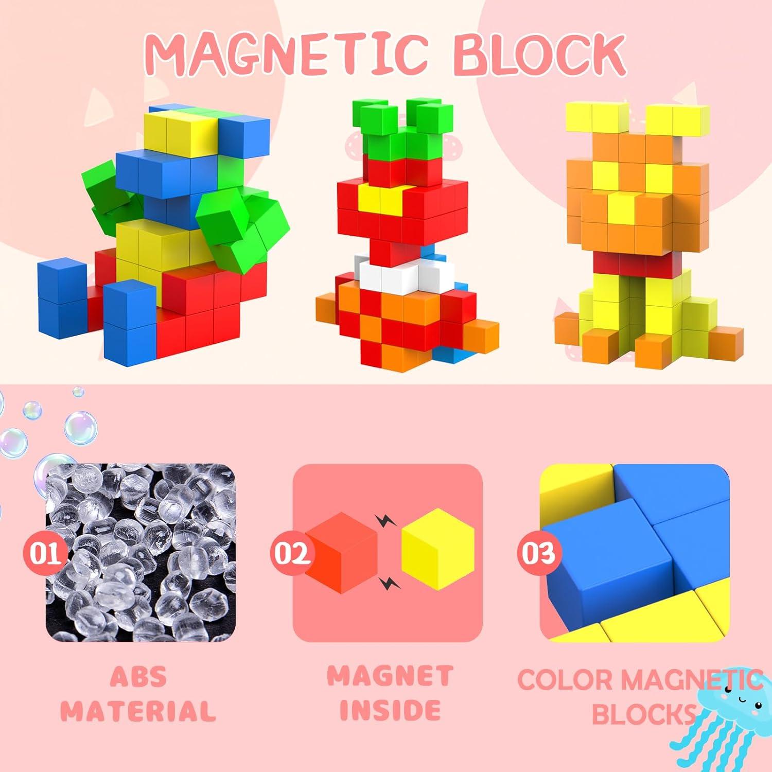 66 Piezas Bloques Magnéticos de Construcción Taoli 3.3cm Juguetes Educativos