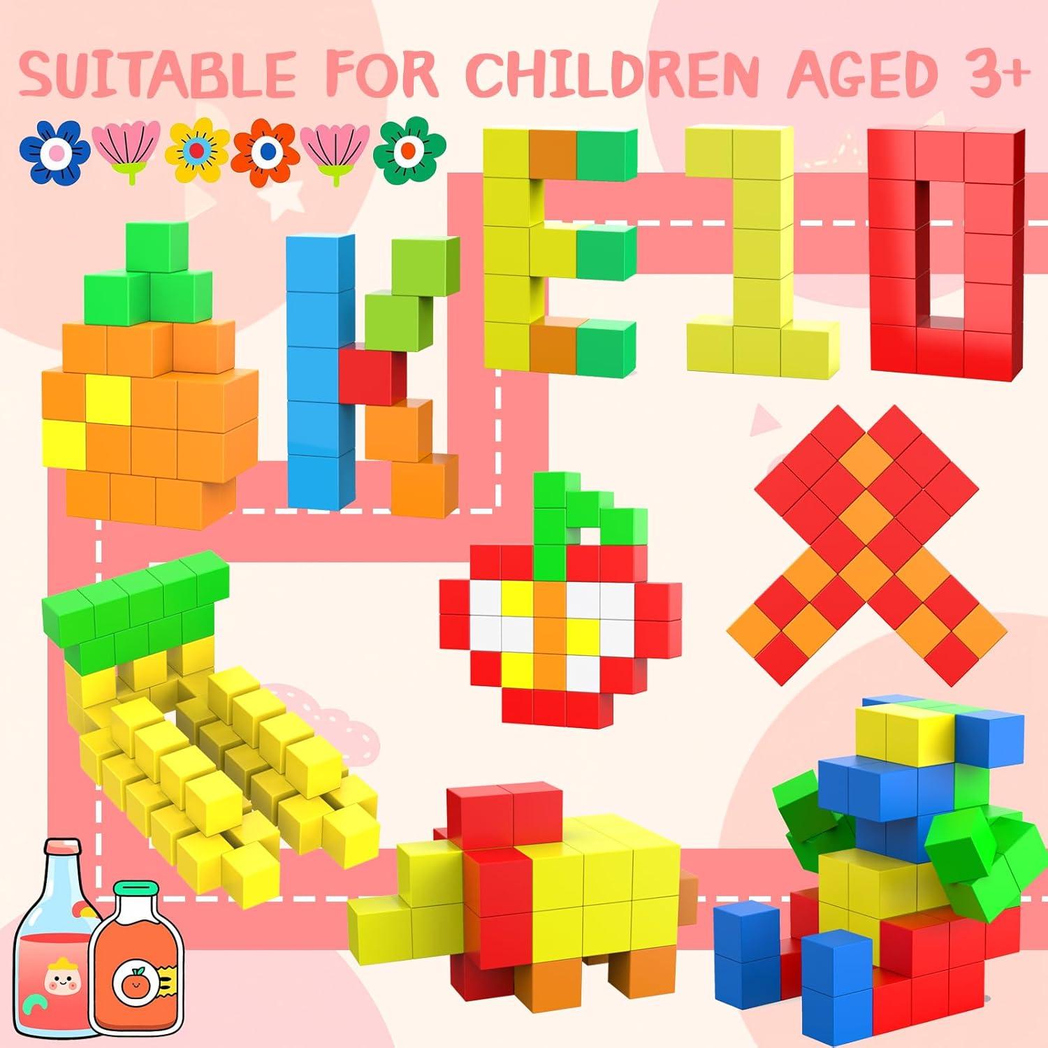 66 Piezas Bloques Magnéticos de Construcción Taoli 3.3cm Juguetes Educativos