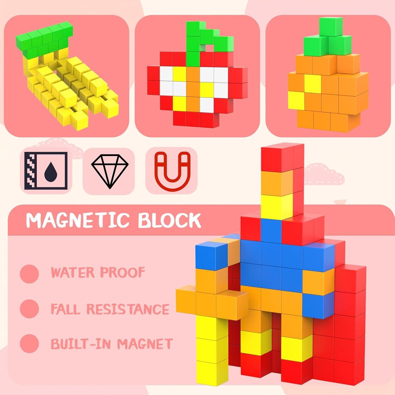 66 Piezas Bloques Magnéticos de Construcción Taoli 3.3cm Juguetes Educativos