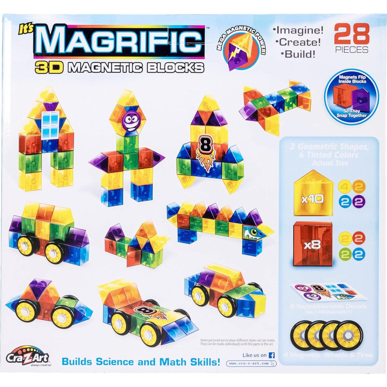 Bloques Magnéticos 3D Cra-Z-Art Magrific 28 Piezas STEM