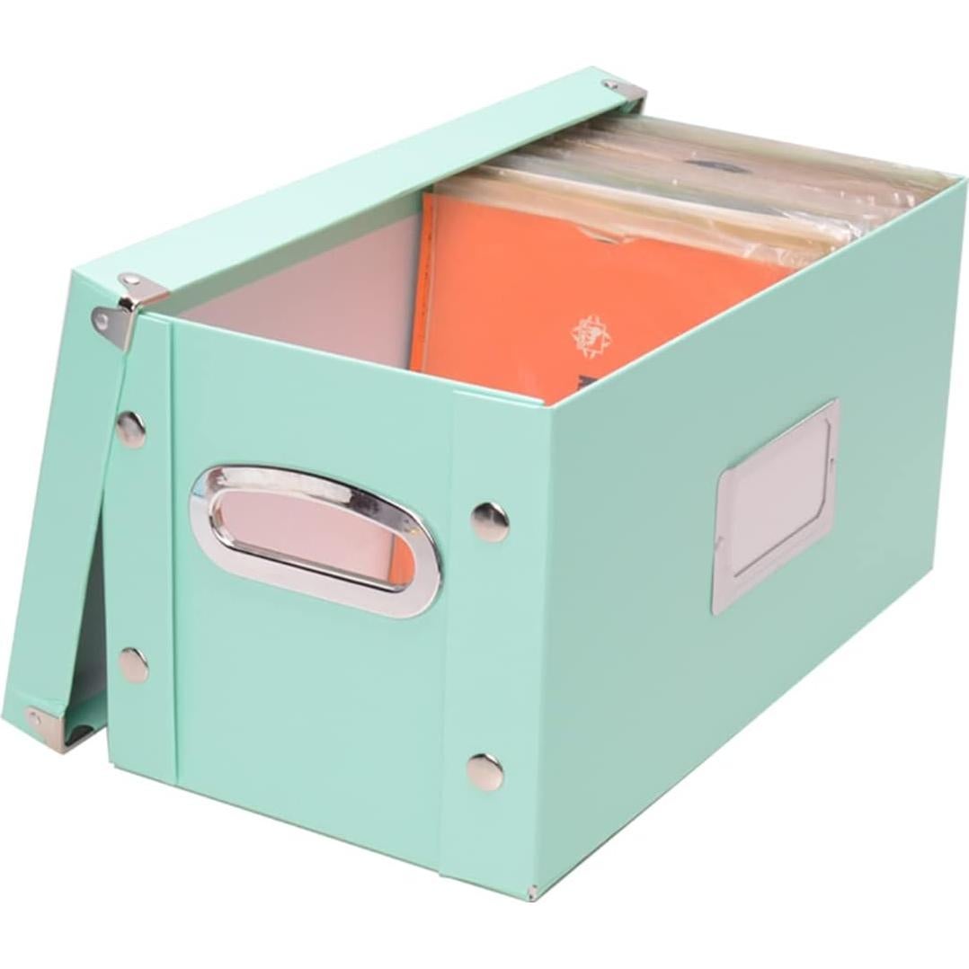 Caja de Almacenamiento para Vinilos 45 Snap-N-Store Menta 75 Discos