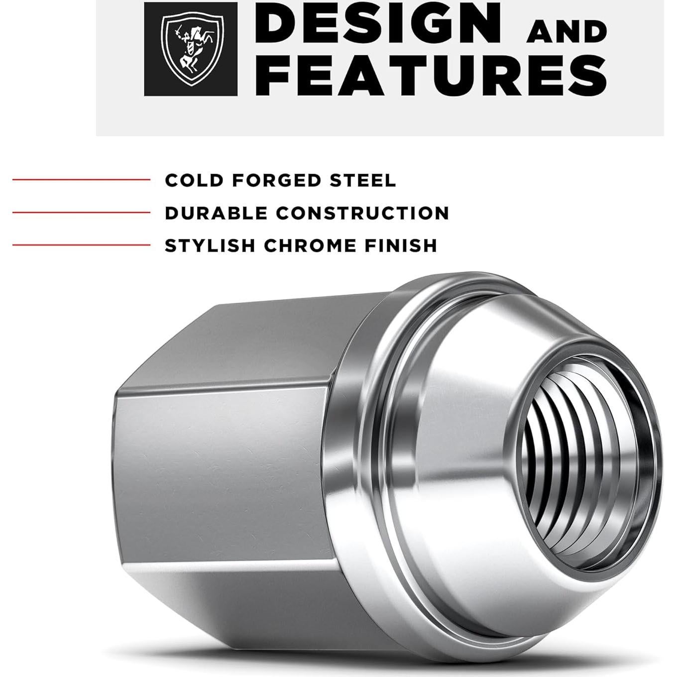 Tuerca de Rueda White Knight 9/16"-18 para Dodge y Ram - Paquete de 4