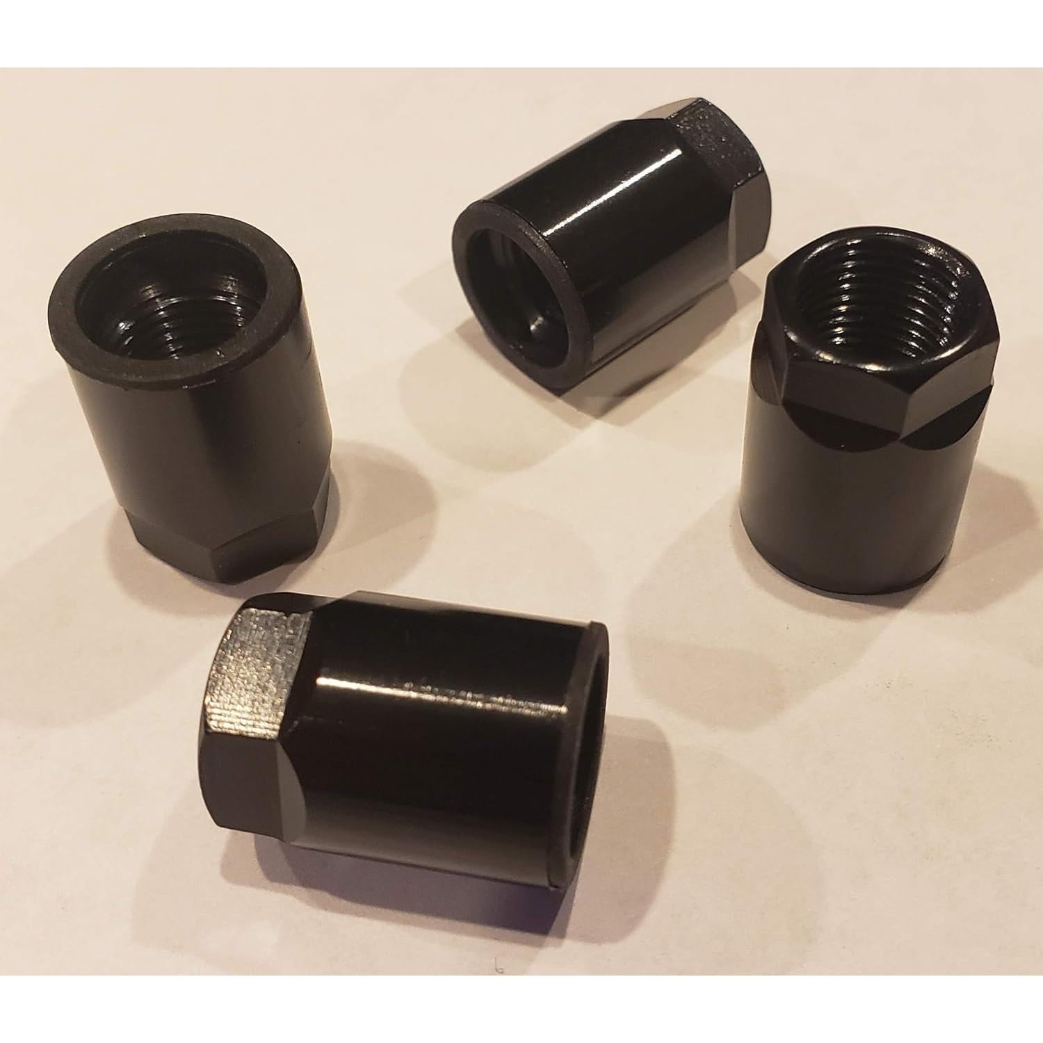 Juego de 4 Tuercas TPMS Muzzys Negras de Aluminio Universal
