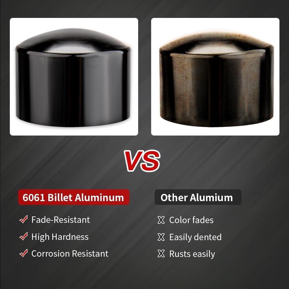 Cubiertas de Tuerca de Eje Frontal KICRY Negro Cromo 2002-2024