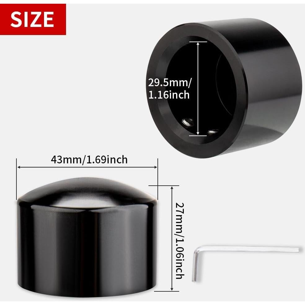 Cubiertas de Tuerca de Eje Frontal KICRY Negro Cromo 2002-2024