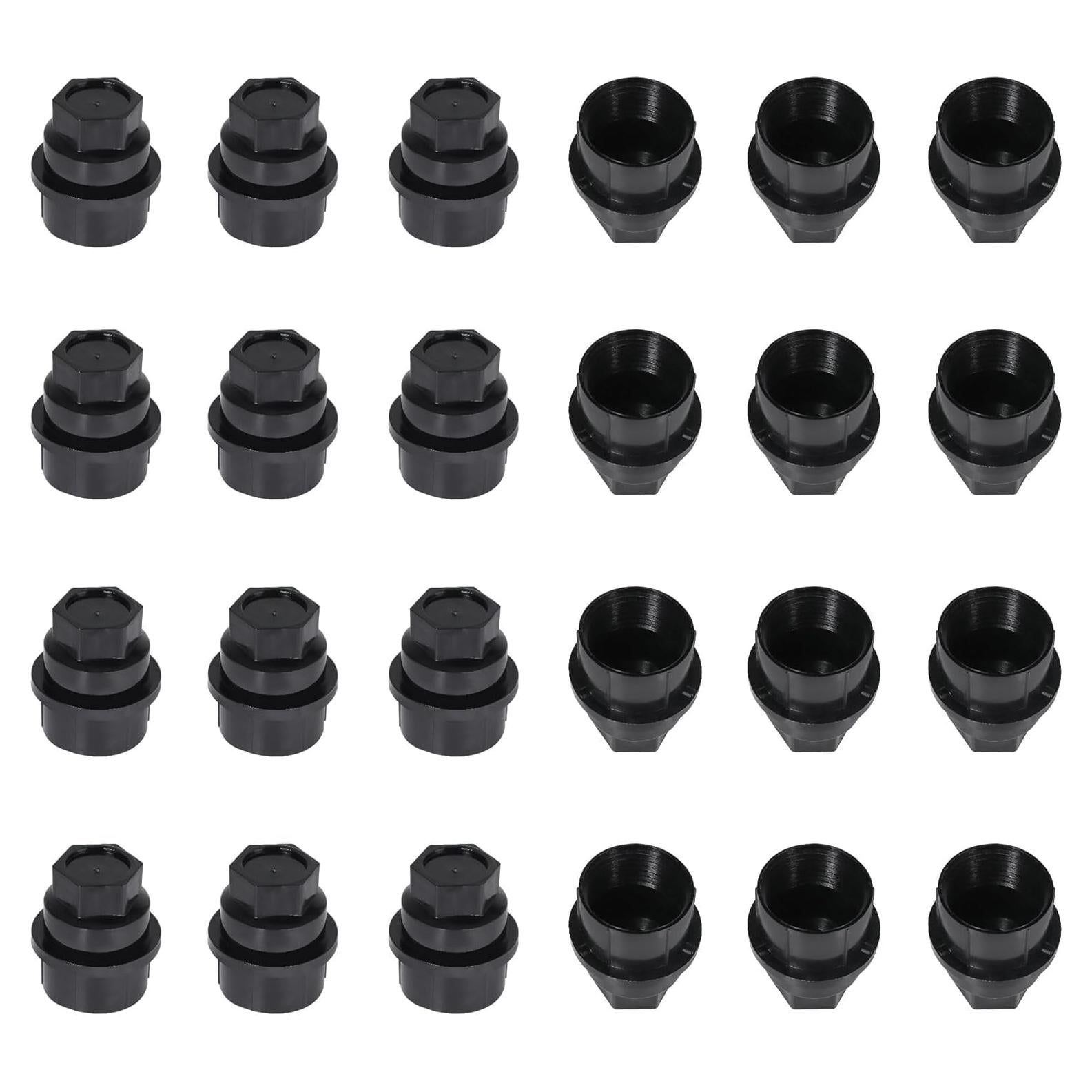 24 Pcs Cubiertas de Tuercas de Rueda LoloWheat M27-2.0 22mm
