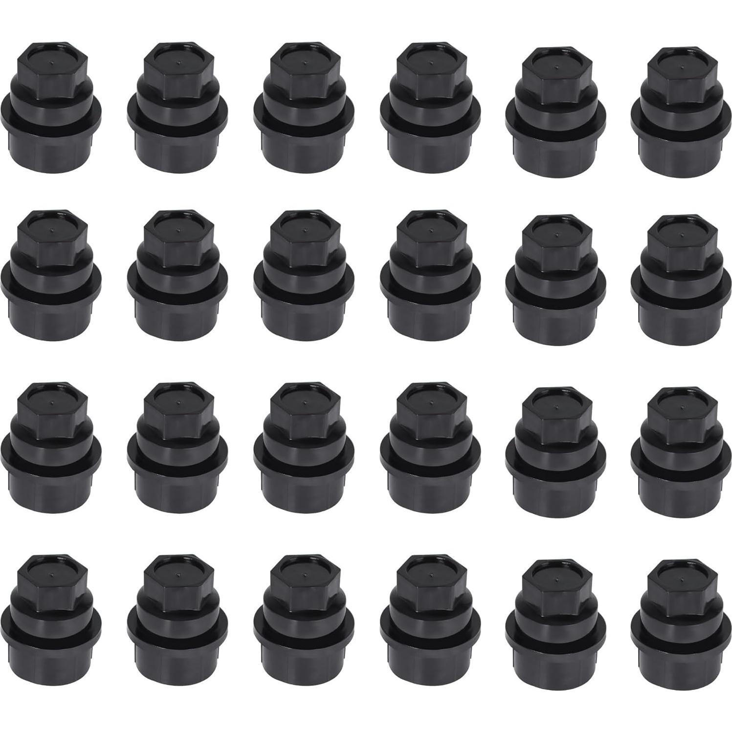 24 Pcs Cubiertas de Tuercas de Rueda LoloWheat M27-2.0 22mm