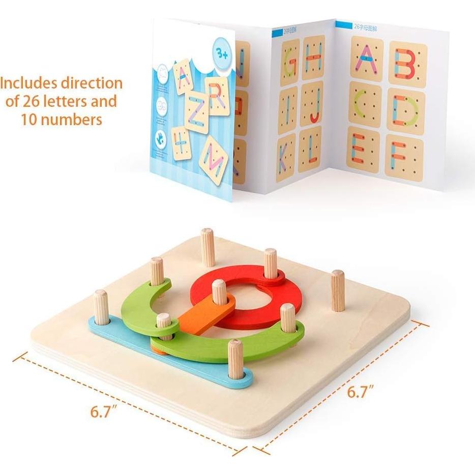 Rompecabezas de Letras y Números de Madera Coogam 17x17cm