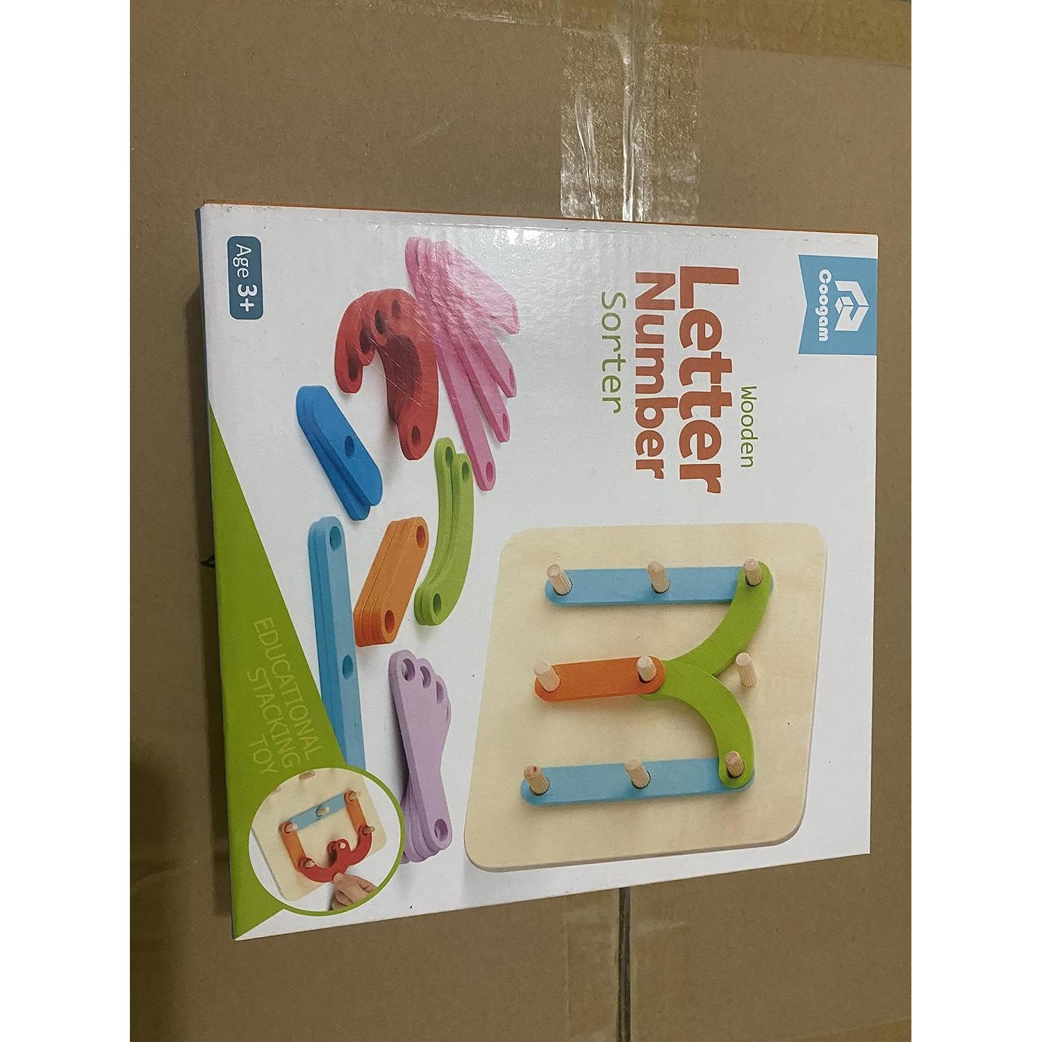 Rompecabezas de Letras y Números de Madera Coogam 17x17cm