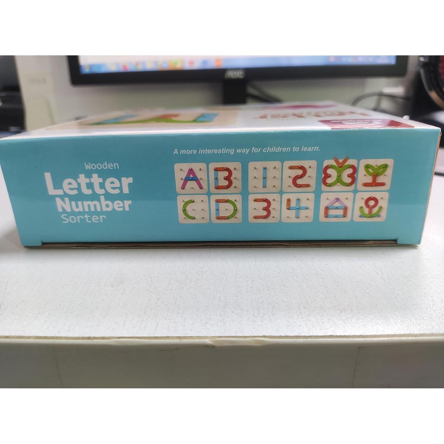 Rompecabezas de Letras y Números de Madera Coogam 17x17cm