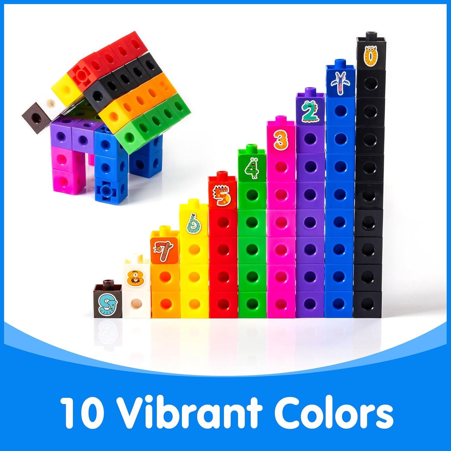 Bloques Matemáticos Educativos Odoorgames - 100 Cubos para Niños 4-8 Años