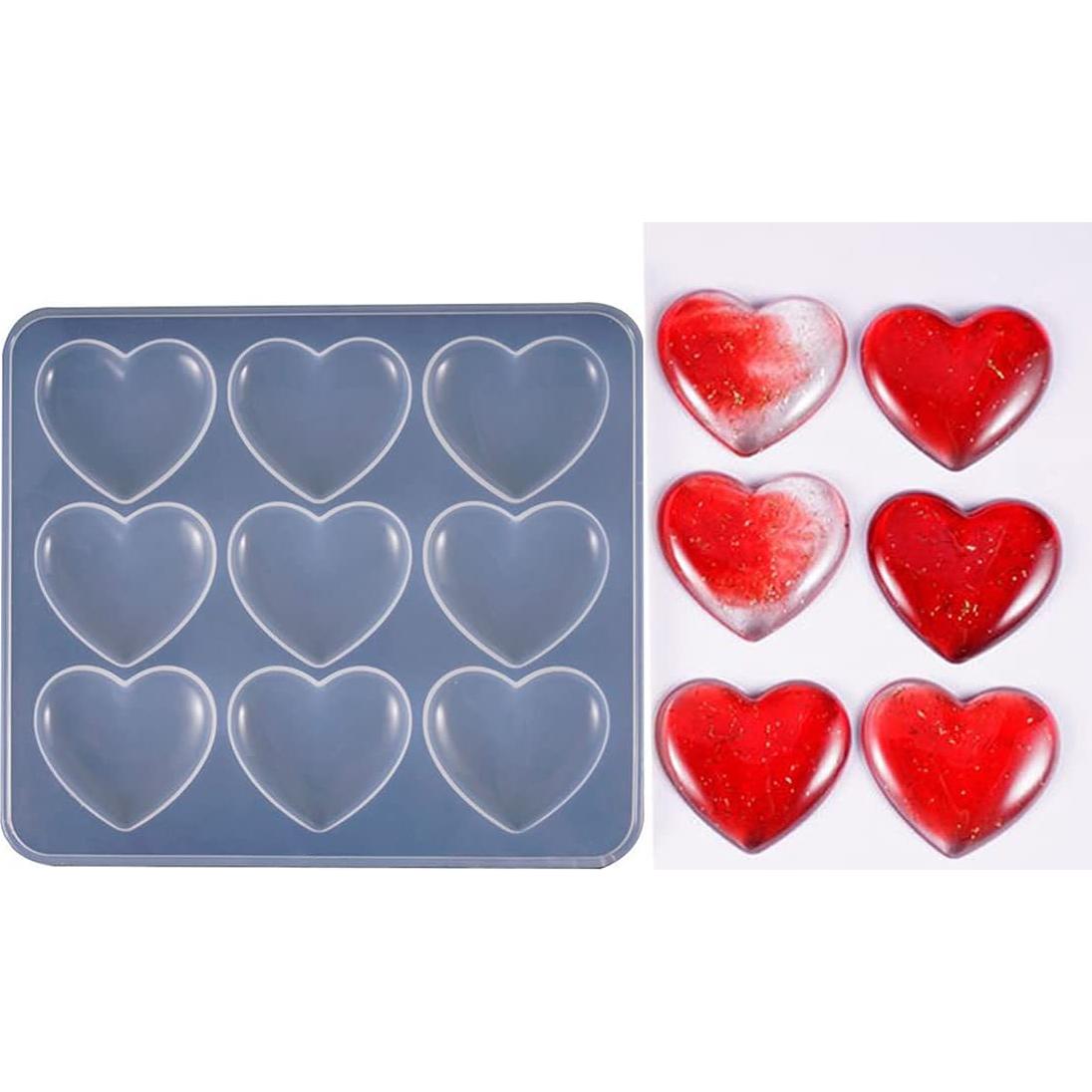Molde de Silicona Corazón 9 Piezas QTTLLI 5.2x4.2cm DIY