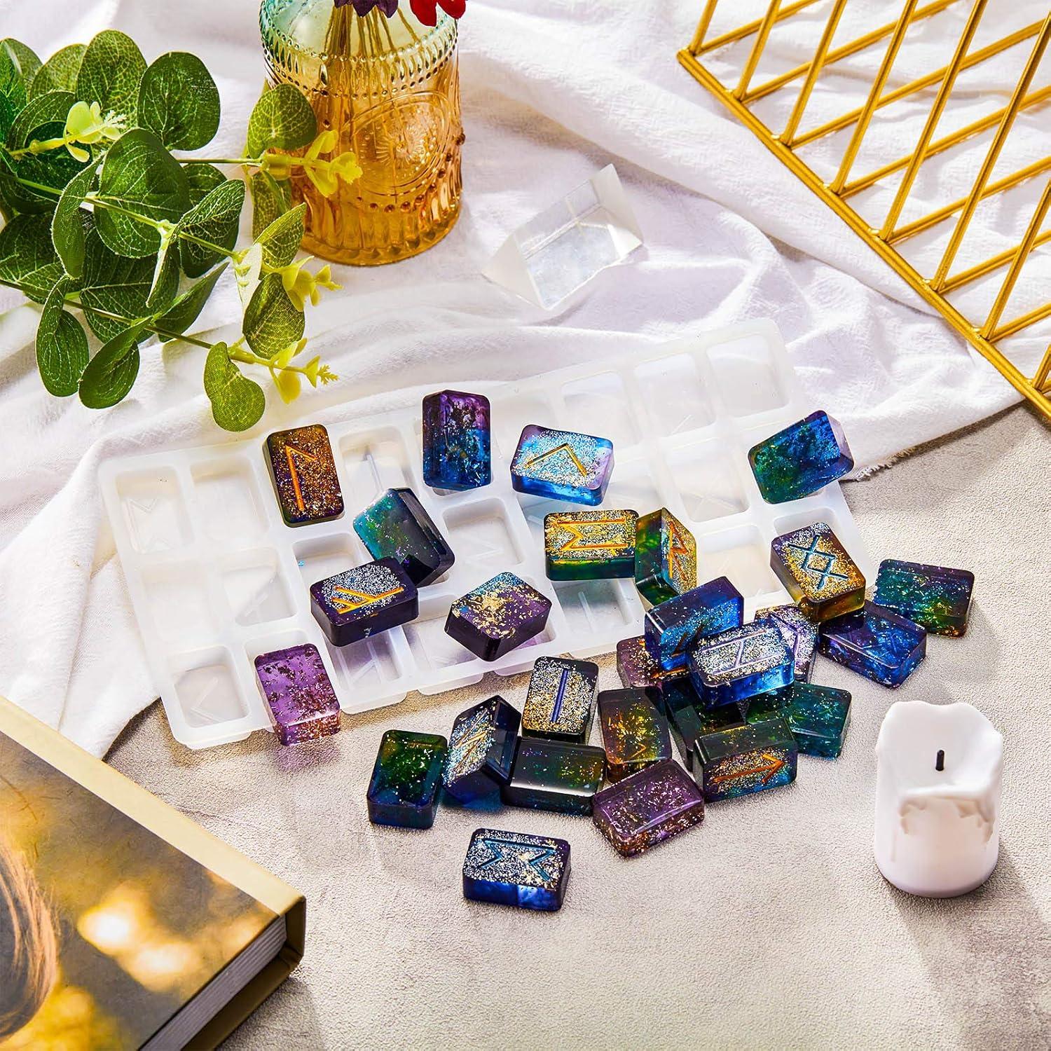 Molde de Silicona para Resina Rúnica Patelai con Lentejuelas