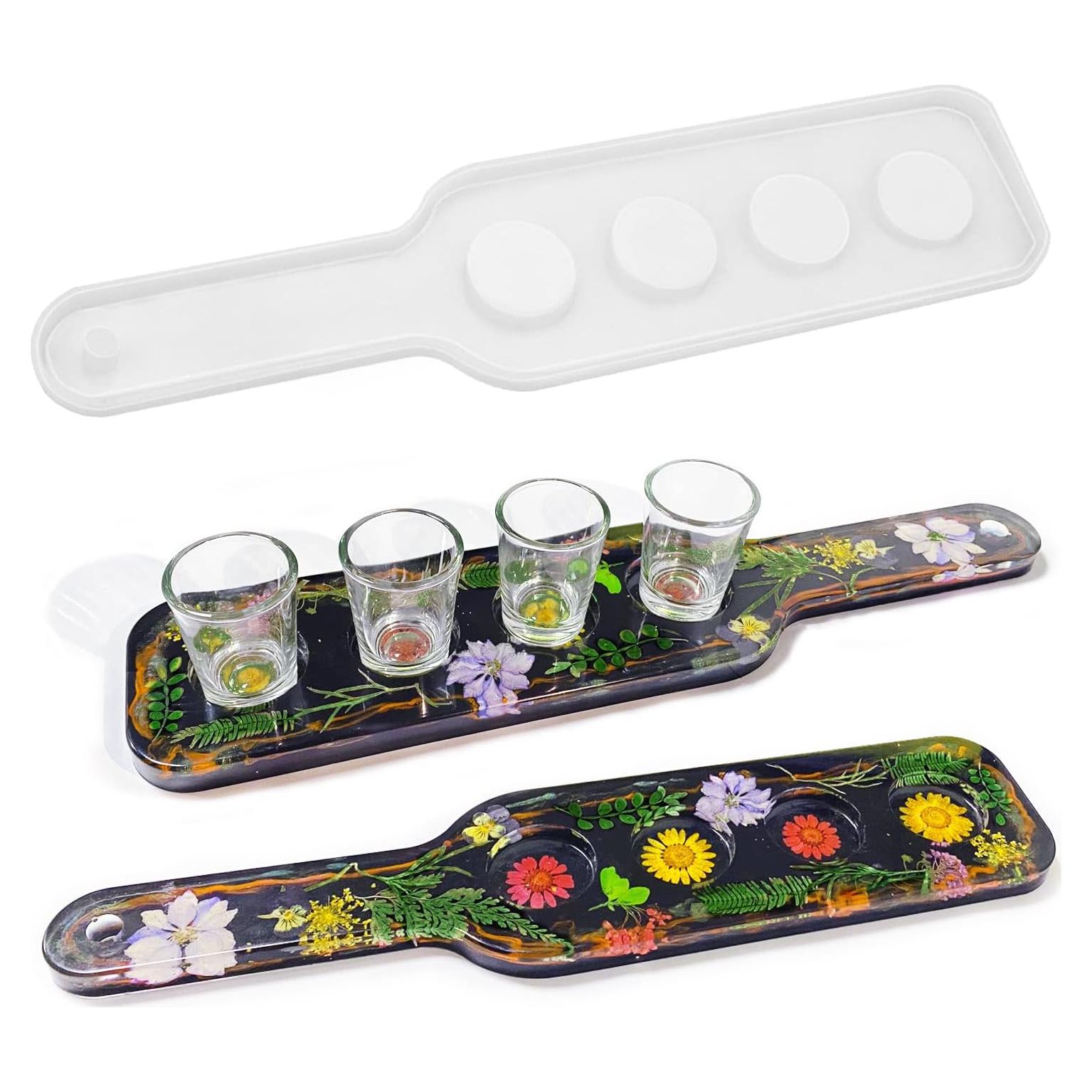 Molde de bandeja para 4 vasos de chupito ResinWorld 35.1x7.9 cm