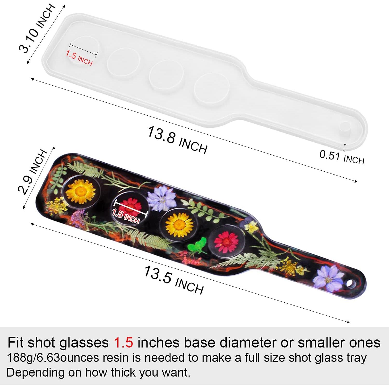Molde de bandeja para 4 vasos de chupito ResinWorld 35.1x7.9 cm